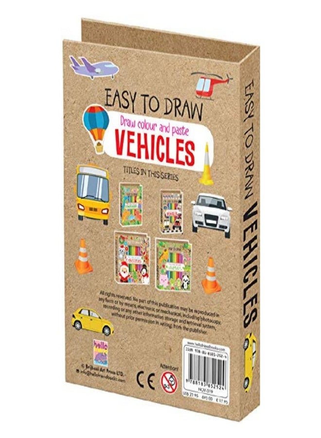 BRIJBASI Vehicles Easy to Draw Art and Craft Kit | 32 Colouring Pages, Stickers and 12 Colour Pencils | Drawing Book for Kids - Image 3